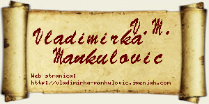 Vladimirka Mankulović vizit kartica